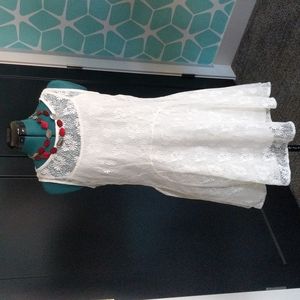 *BeBop* White Lace Midi Summer Dress